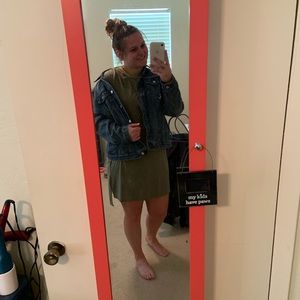Olive green t-shirt dress